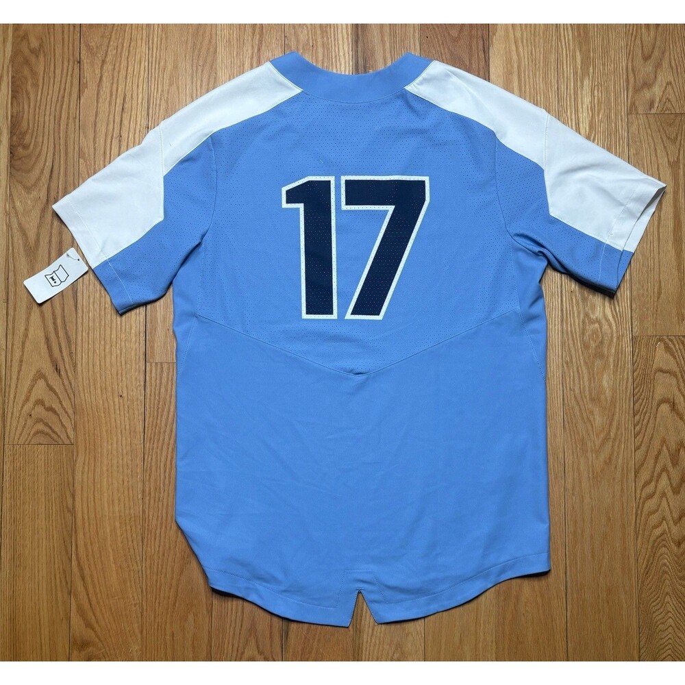 North Carolina Tar Heels Men Large Blue Nike Baseball Jersey NWT Team Issue - Picture 4 of 7